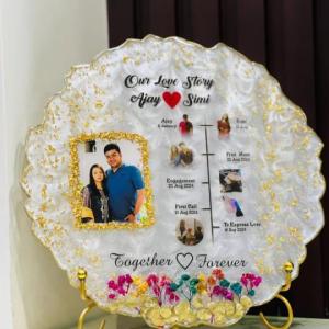resin couple plaque with stand